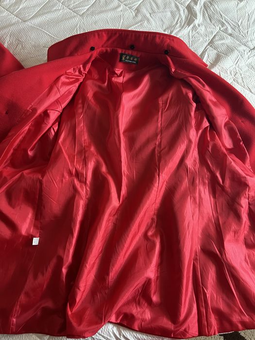 Palton rosu tip stofa