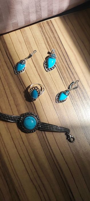 Продам комплект бирюза 925 проба
