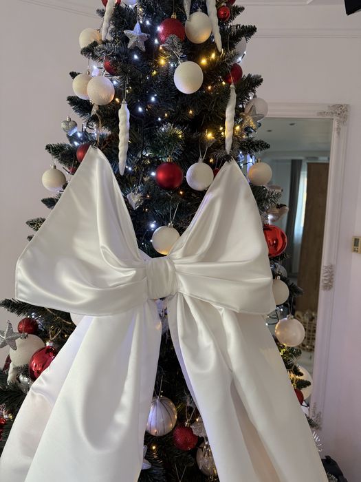 Funda alba mare pentru bradul de craciun