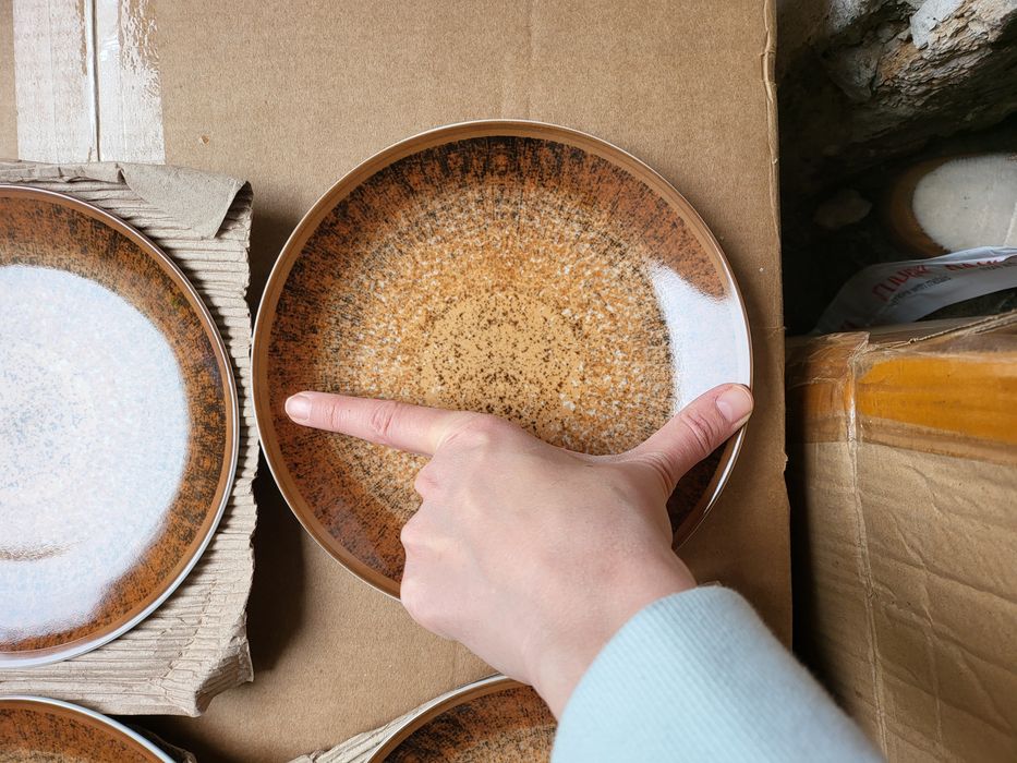 Комплект за хранене порцелан van Well Ella чинии чаши купички сервиз