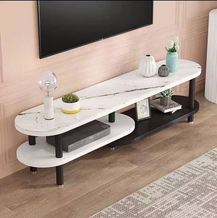 Zamonaviy televizor tagi patstavka marmar uslubda