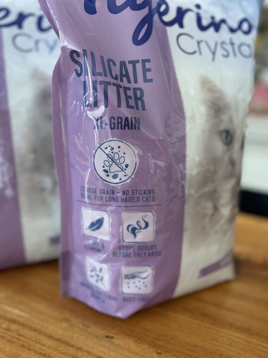 Силиконова котешка тоалетна Tigerino Crystals XL-Grain Sensitive постелка за тоалетна, без парфюм