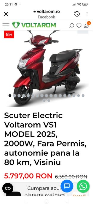 Vând scuter electric vs 1