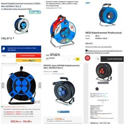 Качествени немски електрически удължители на макара по 40метра