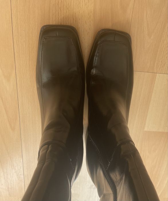 Cizme negre Moda in Pelle marimea 39 piele toc gros