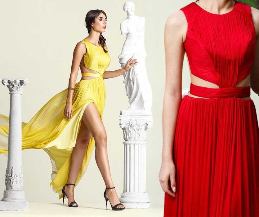 Rochie rosie, de seara, brand CRISTALLINI