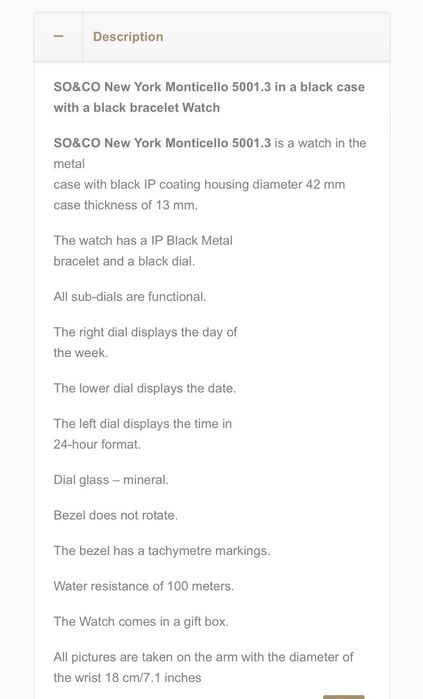 So&Co New York мъжки оригинален часовник