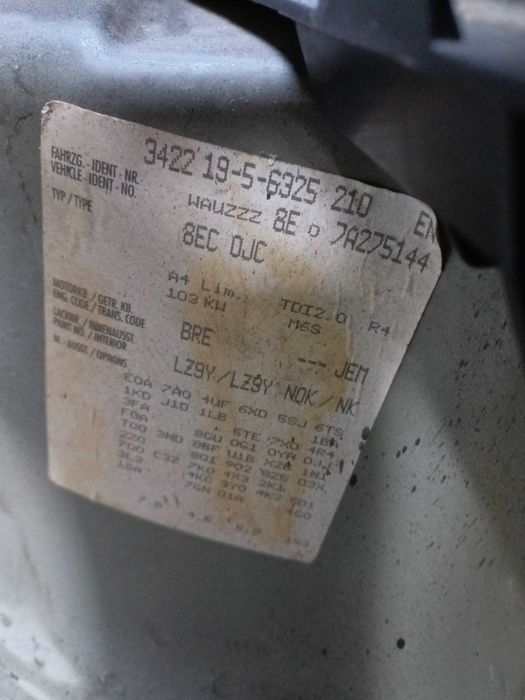 Portiere AUDI A4 B7 negru cod culoare LZ9Y 2.0 TDI BRE