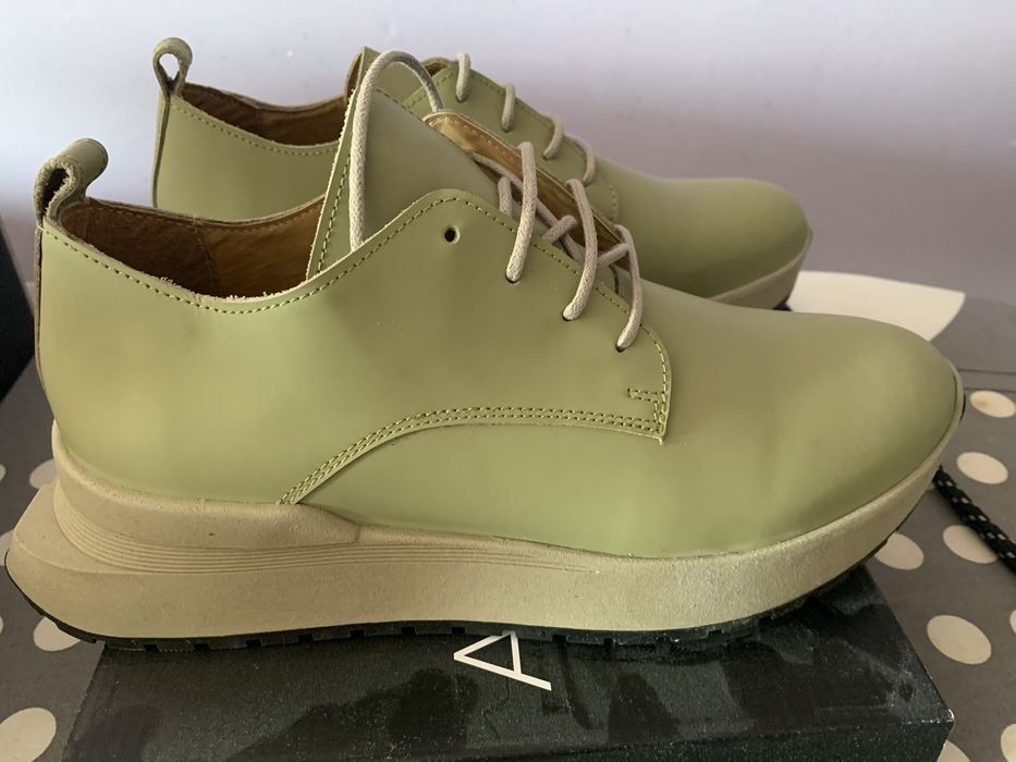 Обувки зелени -естествена кожа Неди стил Добрич