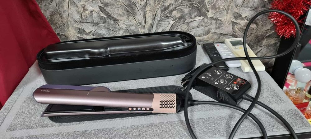 Сешоар-преса за коса Dyson - Airstrait, Jasper Plum, Limited edition