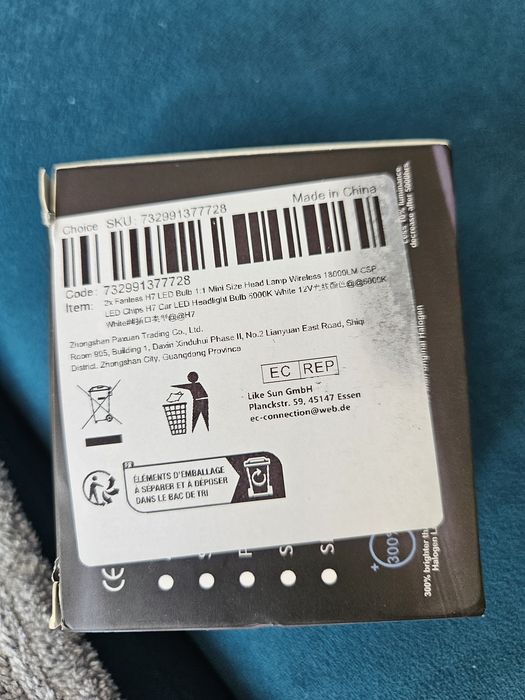 LED h7 12v 3w 6000k