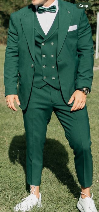 Зелен мъжки костюм от 3 части