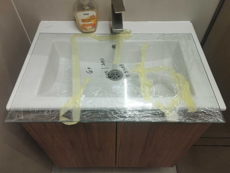 Закалено стъкло, рафт за шкаф за баня