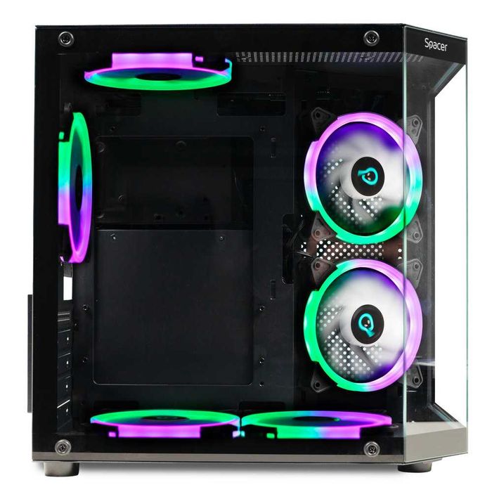 Carcasă Gaming RGB 6xARGB Aquarium USB-C Telecomandă, garanție 2 ani, nouă