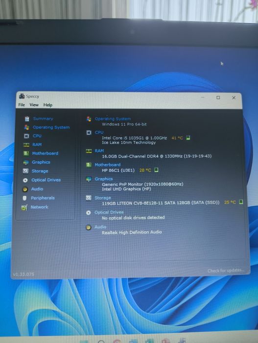 Laptop i5 gen 10, 16 ram