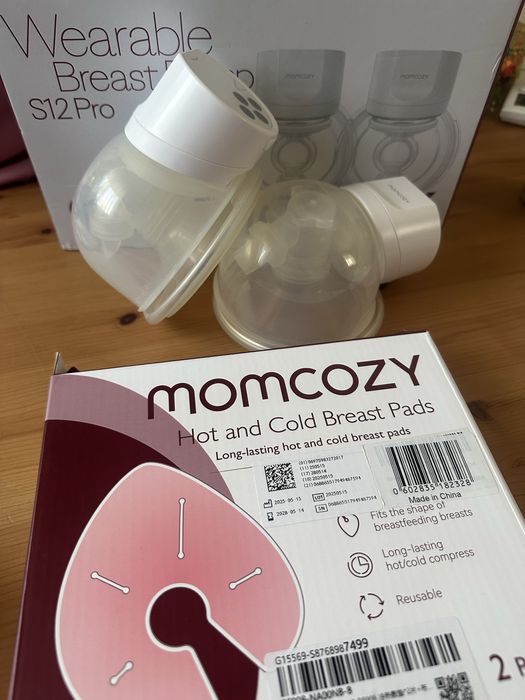 Momcozy S12 Pro - Двойна електрическа помпа + подарък подплънки за кърмачки с термогел