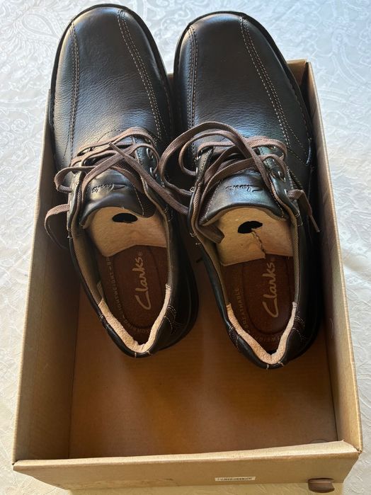 НОВИ Чисто нови Мъжки обувки Clarks Northfield Кафяви Естествена Кожа 43 номер