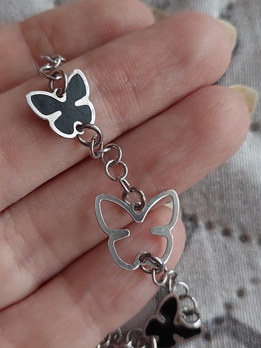 ПРОМОЦИЯ Дамска сребърна гривна с  пеперуди