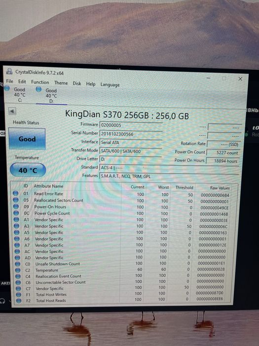 Ssd kingdian 256gb sata