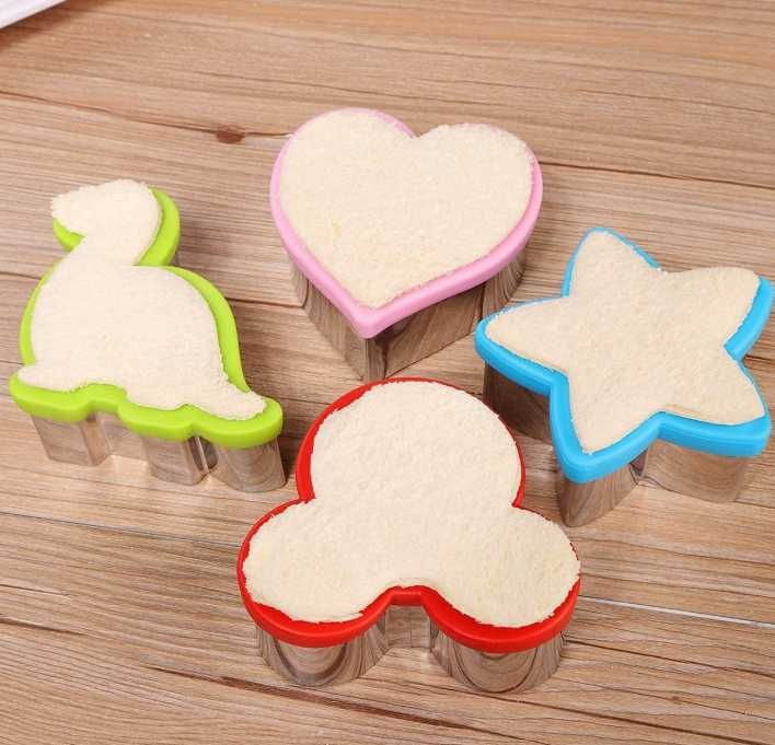 Set de forme pentru biscuiți sandwich, șoarece, dinozaur,inimă și stea