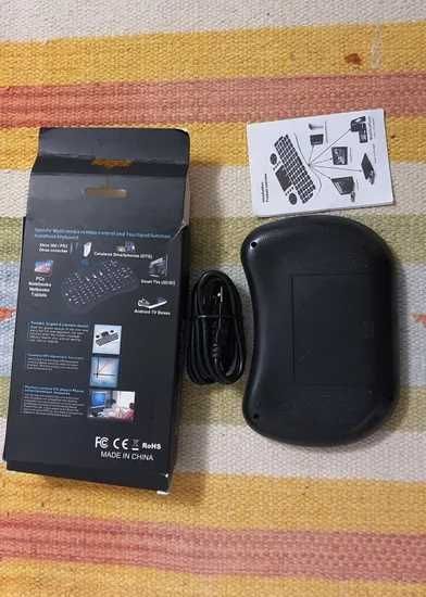 2.4G мини безжична клавиатура с QWERTY тъчпад, безжична с USB приемник