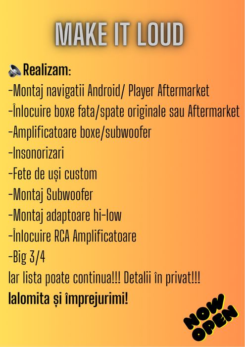 Executăm montaj CAR AUDIO