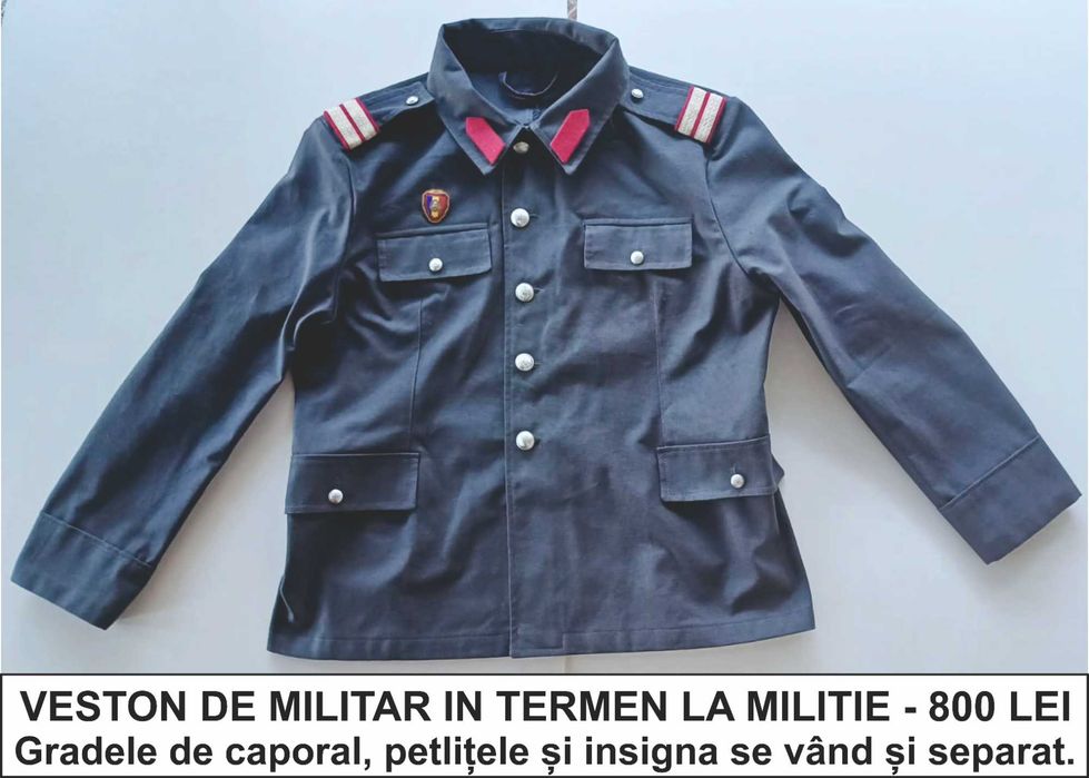 Veston si pantaloni de MILITAR in termen la MILITIE (RSR)