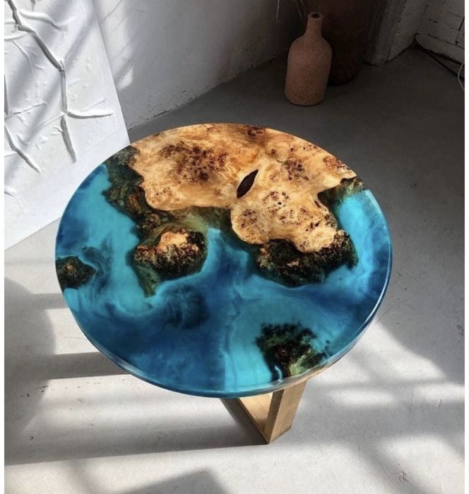 Masa cafea /dining din lemn si epoxy
