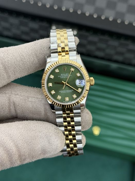 Rolex Datejust 31 Yellow Rolesor – Green Diamond Dial Jubilee