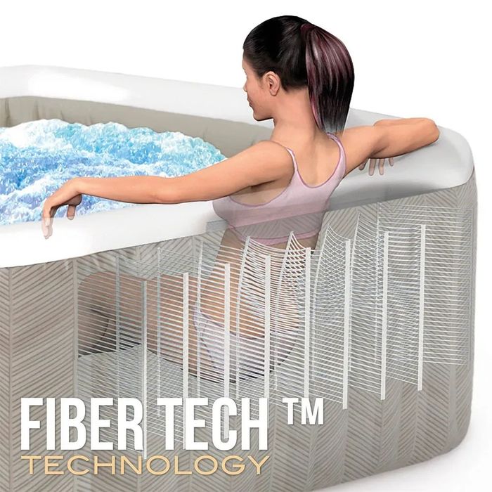 Надуваемо джакузи Intex PureSpa Chevron Bubble Deluxe, 795л 4 места, 1