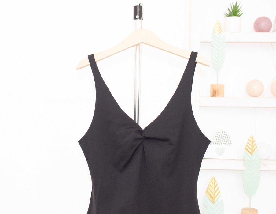 COS дамски цял бански костюм черен twist front 34