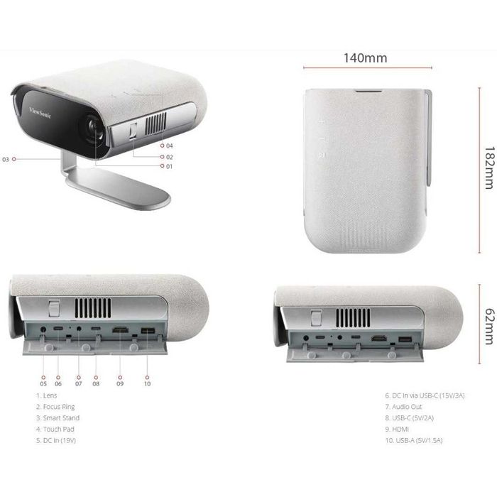 ViewSonic M1 Pro, 600 lumeni, Wi-Fi, Difuzoare Harman Kardon, Led