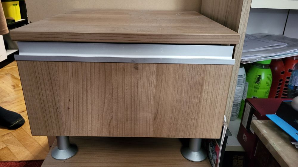 Единично легло, MDF, с 2 нощни шкафчета и подматрачна рамка