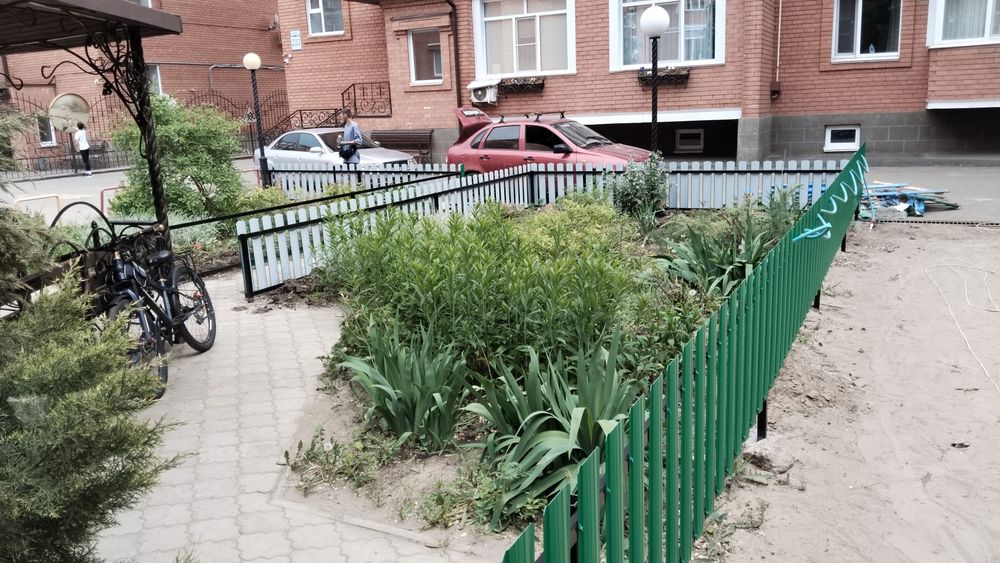 Забор навес откатные ворота