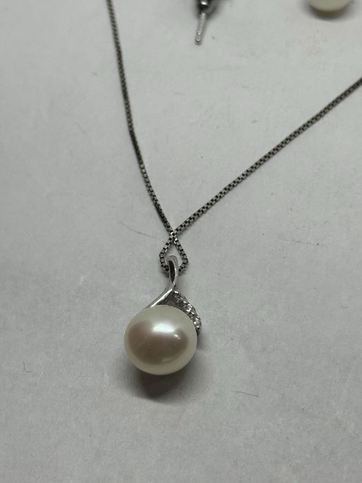 сребърен комплект с перли 4.81гр 925 italy