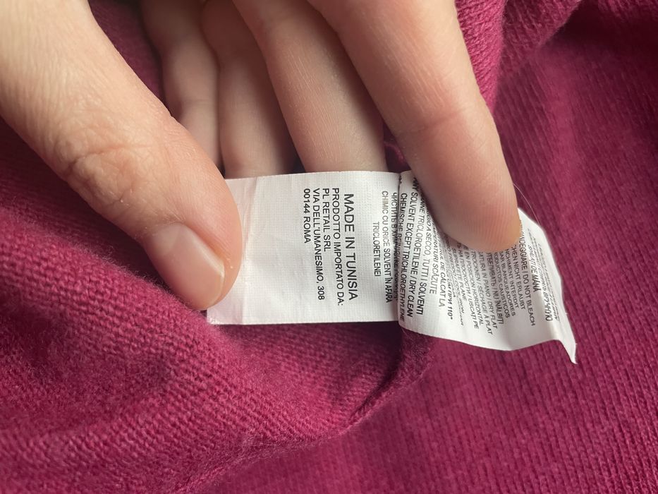 Pulover fucsia din lână și cașmir și alte fibre