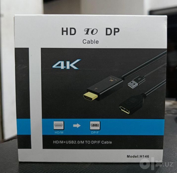 Кабель-адаптер HDMI-Displayport 4k 60 Гц для ПК, компьютера,