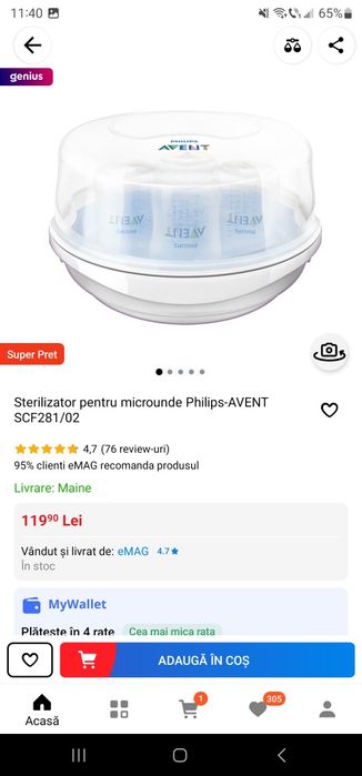Incalzitor + sterilizator biberoane Philips Avent