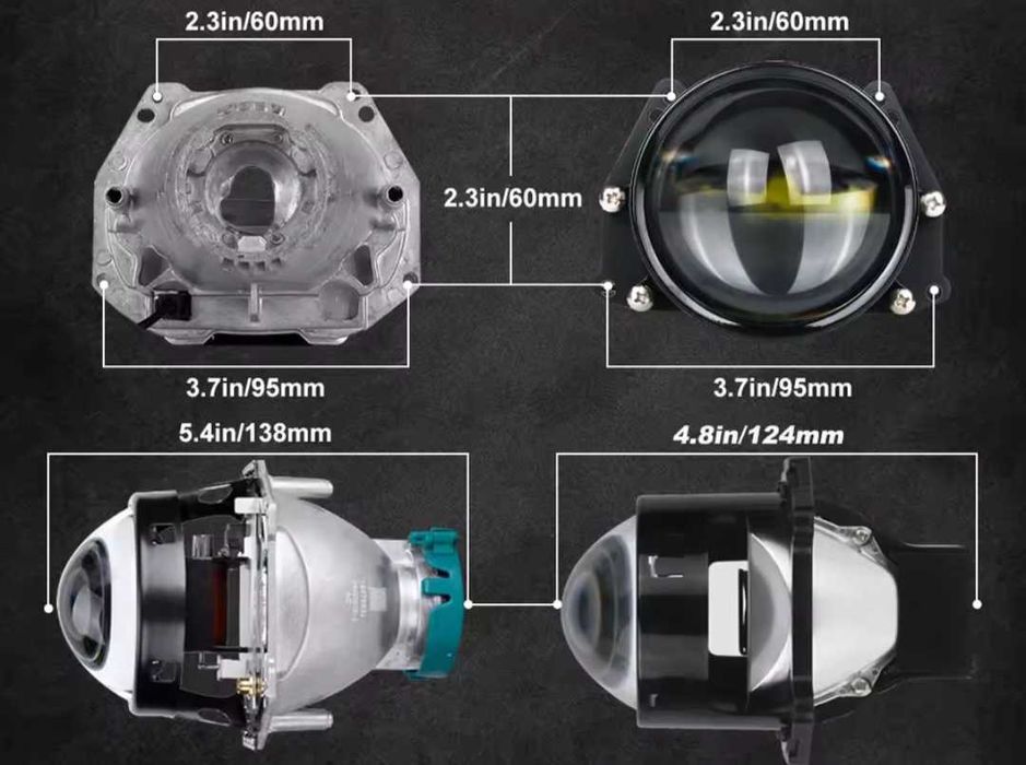 Силни и ярки 3-инчови би-лед лупи тип прожектори за вграждане във фар