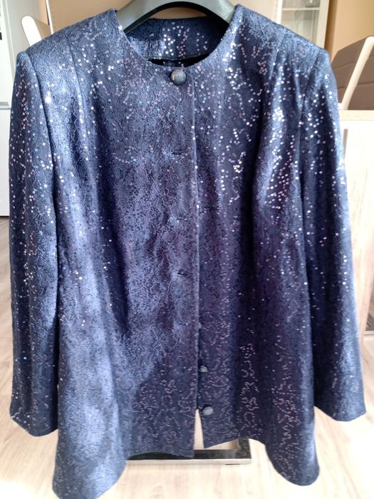 Синьо дамско сако