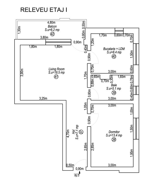 PROPRIETAR | Ap. 2 camere | Etaj 1 | Bucatarie inchisa | Loc parcare