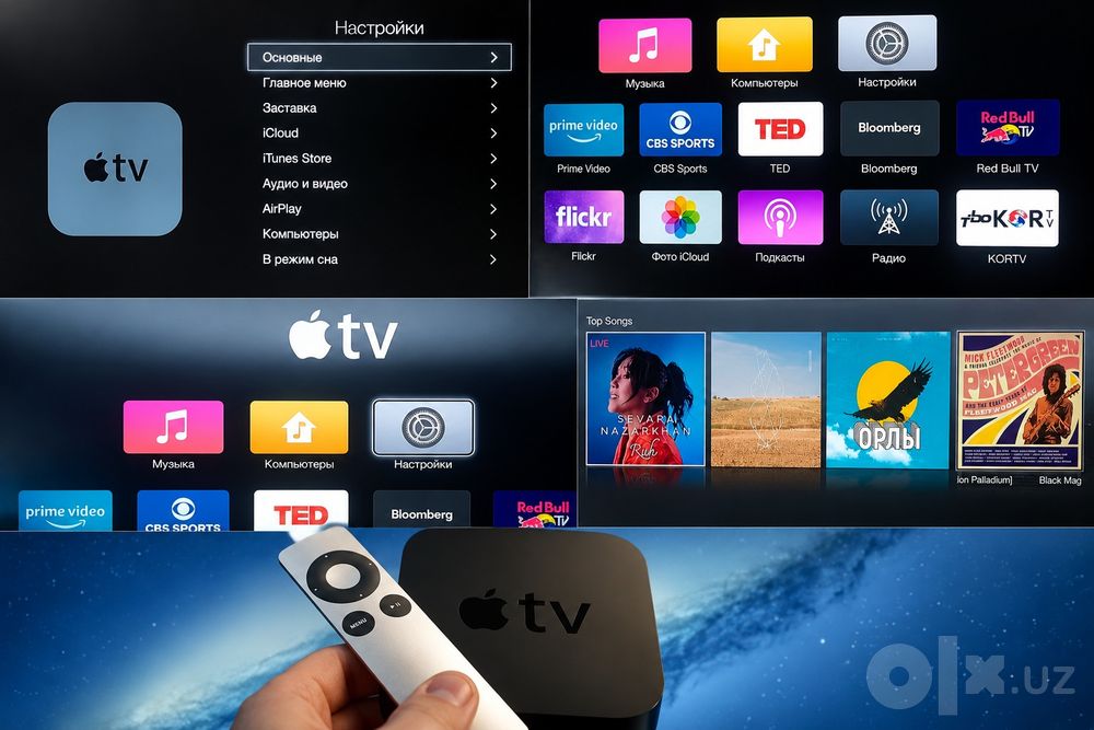 Orginal Apple TV 8G (3-авлод) + Пулт
Состояниеси жуда яхши, ҳамма функ