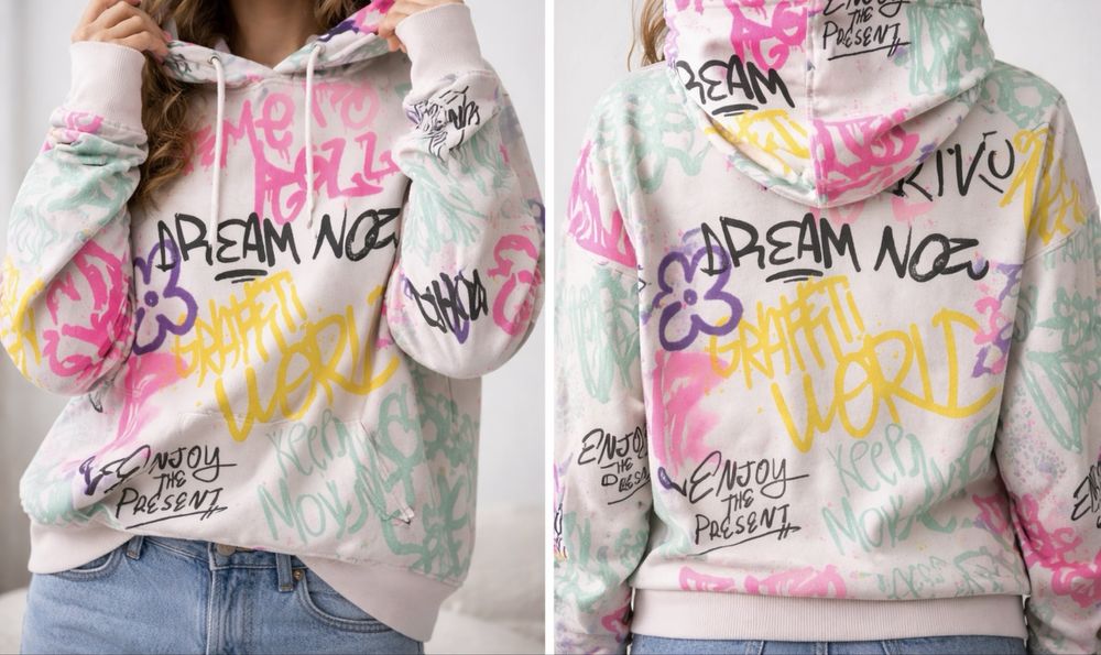 Цветен суичър с дълъг ръкав – 11–12 г., увеличен размер