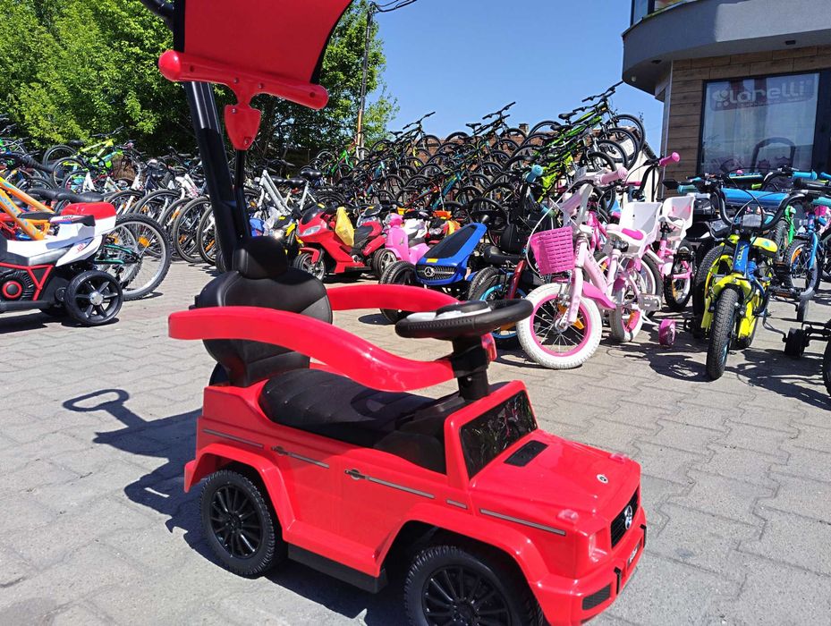 MERCEDES Кола за яздене с дръжка и сенник Mercedes-benz G350d червен