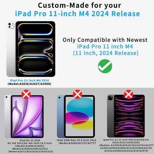Нов Смарт калъф за iPad Pro 11 M4 2024, тънък дизайн, триъгълна стойка