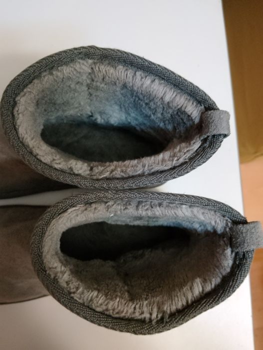 Сиви ботуши велур с вълна отвътре н.37