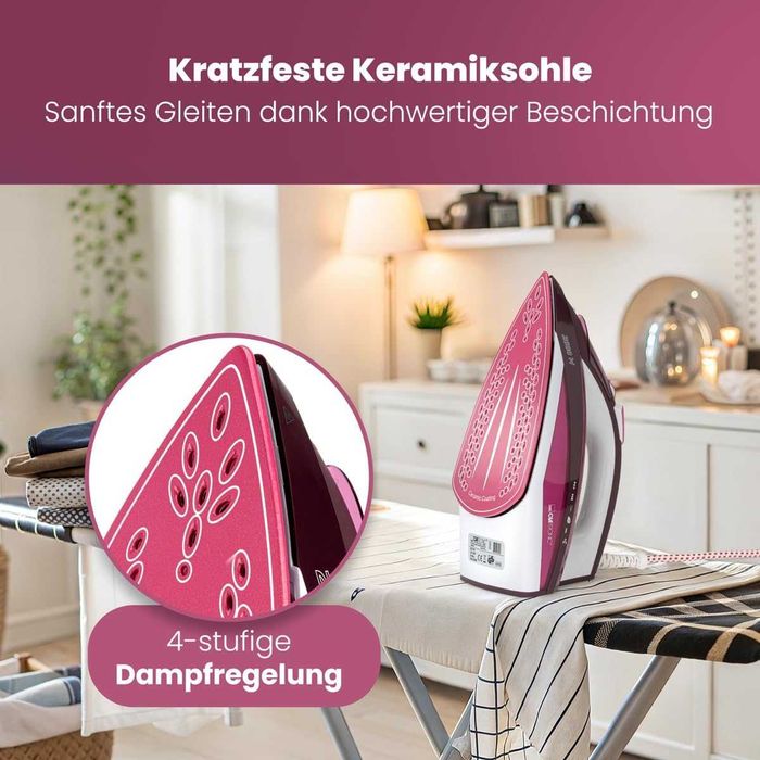 Ютия Clatronic DB3705, 7 функции, 380ml, 220-240V, 2600W, бяло/червено