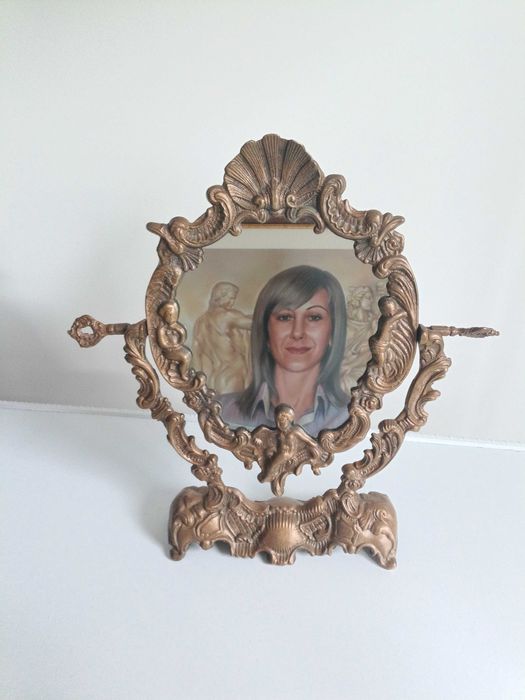 Бронзово , настолно огледало в стил Art Nouveau