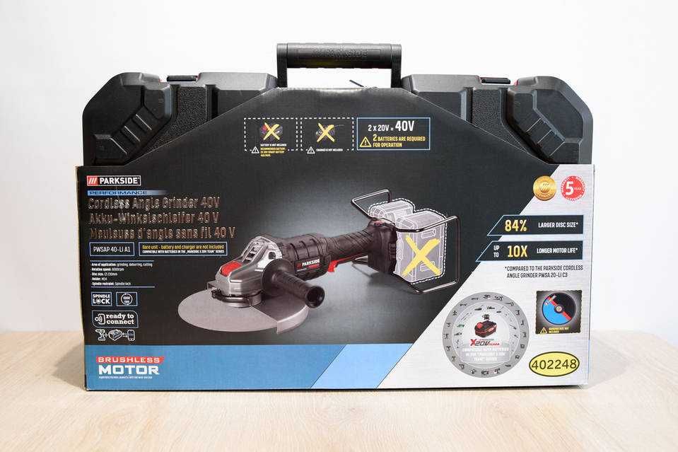 Нов 40V Ъглошлайф 230mm Parkside Performance 40В Ракета Шлайф Парксайд