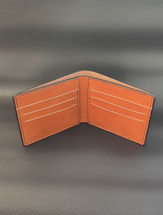 Ръчно изработен кожен портфейл за мъже, с тиснение и рисунка "Тигър"